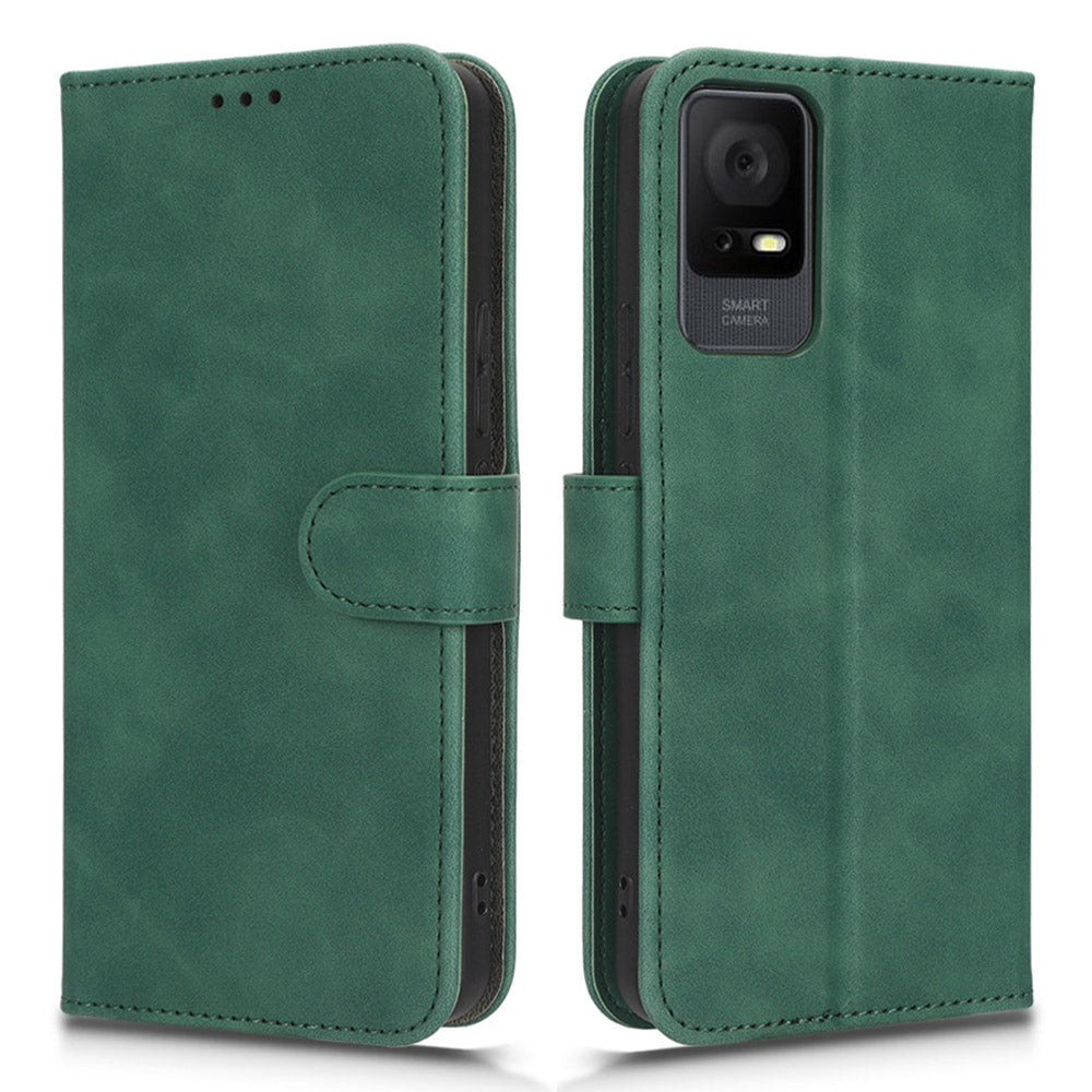 For TCL 405 Drop-proof PU Leather Phone Case Foldable Stand Wallet Skin-touch Feeling Flip Cell Phone Cover Stand with Wrist Strap For TCL 405 Drop-proof PU Leather Phone Case Foldable Stand Wallet Skin-touch Feeling Flip Cell Phone Cover Stand with Wrist Strap